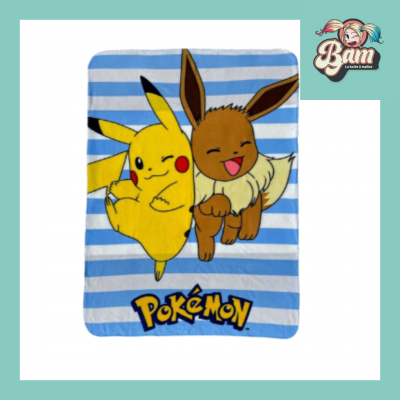 Plaid polaire pikachu et evoli pokemon 1 