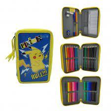 Trousse à crayons triple Pikachu Pokemon — nauticamilanonline