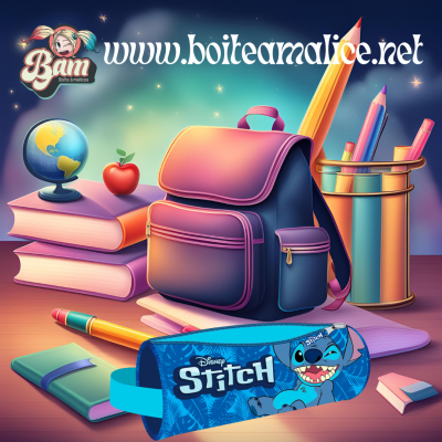 Trousse stitch disney bleu fourniture scolaire